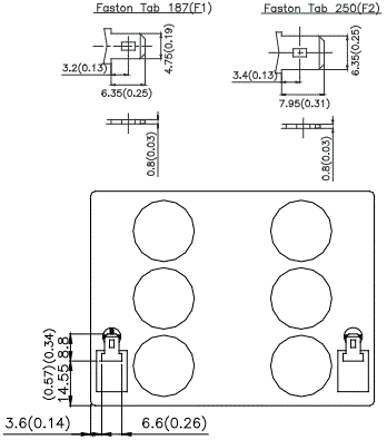габаритные размеры батареи CSB GP 1245