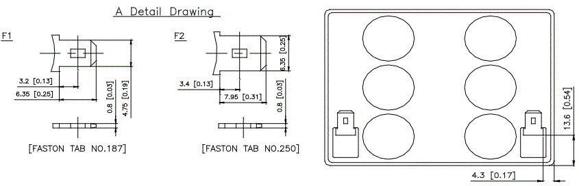 габаритные размеры батареи CSB HR1221W